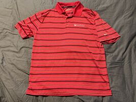 Nike Golf Dri-Fit Polo Shirt Medium Red Black Stripe Links Hope Island - €10,81 EUR