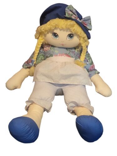 Commonwealth Softheart Friends 1990’s Blonde Curly Hair with Braids Rag Doll 26” - $19.78