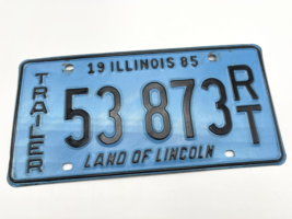 1985 Illinois Auto Car Truck License Trailer Plate 25 819 RT Blue Black - $18.00