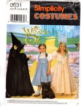 Simplicity 7801 0631 Wizard of Oz Dorothy Witch Halloween Costumes 3,4,5,6,7,8 - £11.53 GBP