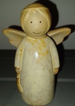 Ceramic Stoneware Glazed Angel Figurine Brown Tan 4.5&quot; Christmas Holiday... - $10.00