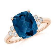 Authenticity Guarantee

Cushion London Blue Topaz Ring with Bezel Diamonds in... - £822.17 GBP