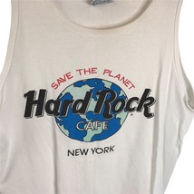 Vintage Tee Hard Rock Cafe New York Save the Planet White Tank Top M USA... - $17.76