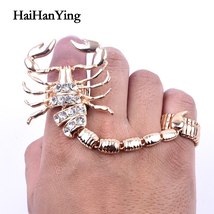 New Exaggerated Punk Scorpion Two Piece Ring Crystal Adjustable Retro Personalit - £11.96 GBP