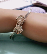 Authenticity GuaranteeTiffany &amp; Co Nature Rose Bangle Bracelet Sterling ... - $7,440.35 MXN