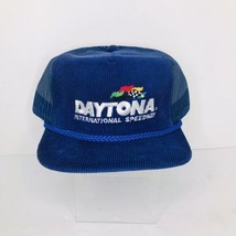 Vintage Daytona Speedway Embroidered Corduroy Snapback Hat Nascar Korea NOS New - £59.13 GBP
