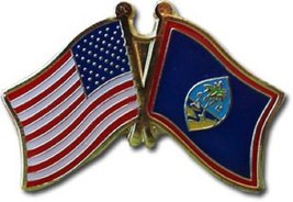 AES Wholesale Pack of 6 USA American &amp; Guam Country Flag Bike Hat Cap lapel Pin - £8.92 GBP