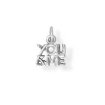 Sterling Silver &quot;YOU &amp; ME&quot; Charm for Charm Bracelet or Necklace - £13.55 GBP