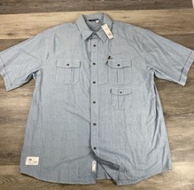 Rocawear Short Sleeve Master Builder Button Front Shirt Size 3XL NWT $76... - $20.30