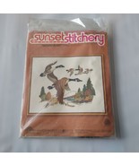 Vintage 1978 Sunset Stitchery Autumn Flight Embroidery Kit 16 x20 with G... - £14.93 GBP