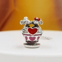 2021 Valentine&#39;s Day Release Disney Mickey &amp; Minnie kissing In Tea Cup Charm  - £14.47 GBP
