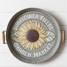 Large Embossed Sunflower metal Wall Tray - $84.99