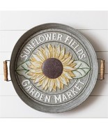 Large Embossed Sunflower metal Wall Tray - £66.85 GBP