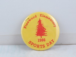 Vintage School Event Pin - Pinewood Elementary Sports Day 1986 - Cellulo... - £11.81 GBP