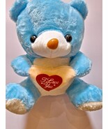 Adorable Blue Plush Teddy Bear with &#39;I Love You&#39; Heart – Perfect Romanti... - $20.00