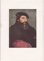 Arte Vintage Estampado Libro Placa Retrato de Un Ancianos Hombre Hans Holbein - £22.52 GBP