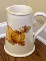 Sur la table Pumpkin Pitcher Italy Hand Painted Pottery Fall Thanksgiving - $13.86