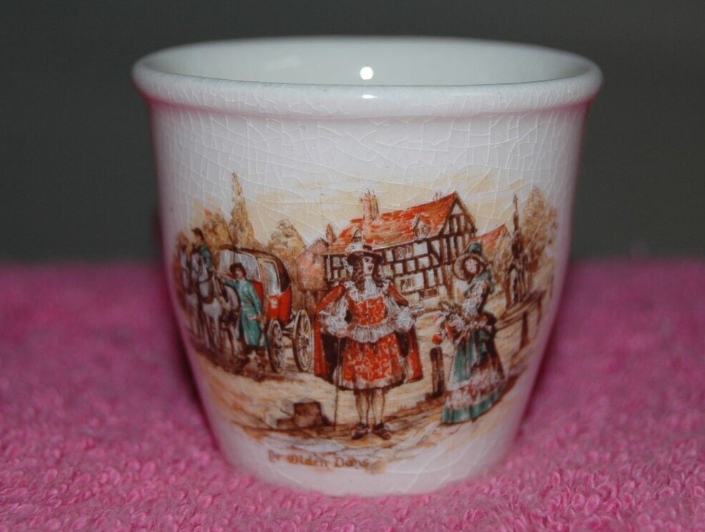 Vintage Lancaster &amp; Sandland LTD Hanley England Shot Cup Glass Ceramic D... - $16.99