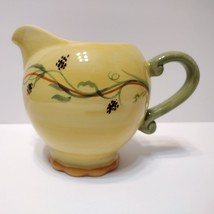 Vintage Creamer, Pistoulet by Pfaltzgraff, Yellow Green Floral, Small Pitcher image 4