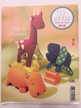 Kwik Sew Ellie Mae K116 Soft Stuffed Toys Animals Hippo Elephant Giraffe Uncut - £11.72 GBP