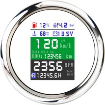 316 Stainless Steel Six Multifunction Gauge IP67 85mm For Marine Boat Yacht - £65.78 GBP