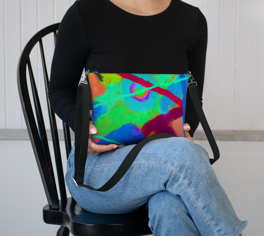 Primary image for Funky Abstract Art Vegan Leather Crossbody Bag Purse Handbag Shoulder Bag