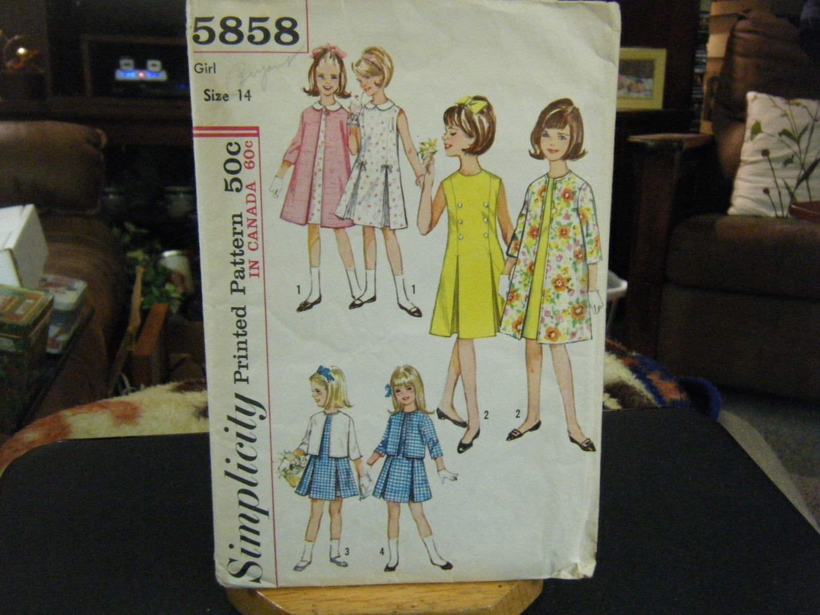 Simplicity 5858 Girl's Dress & Coat or Jacket Pattern - Size 14 Chest 32 - £10.19 GBP