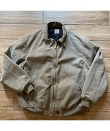 Vintage RARE Distressed Carhartt Jacket Gray / Tan Size XL - £114.06 GBP