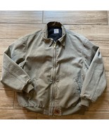 Vintage RARE Distressed Carhartt Jacket Gray / Tan Size XL - £94.89 GBP