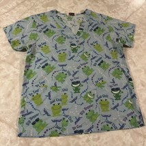 Scrub Top Pockets Just Love Frogs green Medical Vet look at pictures for... - £11.38 GBP