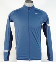 Nike Dri Fit Wind &amp; Water Resistant Blue Zip Front Running Jacket Mens NWT - $112.49