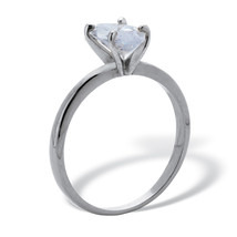 PalmBeach Jewelry 2 TCW Silvertone Marquise CZ Solitaire Engagement Ring - £18.23 GBP