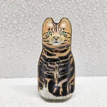 Vintage Hunky Dory Design Dana Kubick Trinket Box Tinware Stripe Tabby C... - $634.70 MXN