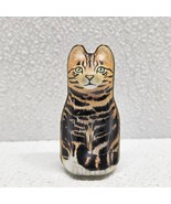 Vintage Hunky Dory Design Dana Kubick Trinket Box Tinware Stripe Tabby C... - $634.70 MXN