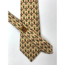 Hermes Paris Flower Pot Geometric Silk Men&#39;s Tie Yellow Green Brown 7692 France - £86.73 GBP