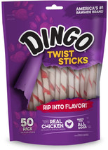 Dingo Twist Sticks with Real Chicken Regular 300 count (6 x 50 ct) Dingo Twist S - £89.35 GBP