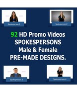 92 SPOKESPERSON HD PROMO VIDEOS - white label videos with commercial rights - $35.60 CAD