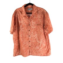 Windham Pointe Mens Hawaiian Aloha Shirt Cotton Pocket Floral Orange XXL - £7.64 GBP