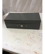 Mid Century metal Money box vintage Grey Steel master 10x5x3 - $1,133.58 MXN