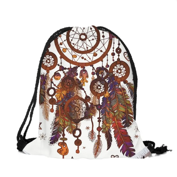 Fashion Drawstring bag Unisex Backpa Mandala 3D Printing School bags Drawstring  - £74.30 GBP