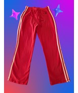 Oleg Cassini Track Athletic Pants Womens Medium Red Stripes Drawstring C... - $19.68 CAD
