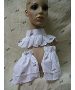 3 pc White Ruffle Lace Collar Cuffs Victorian Edwardian Pirate Regency M... - $331.06 MXN