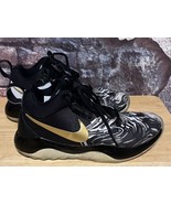 Nike Zoom Rev BHM PE Basketball Shoe Size 7.5 Black White Gold AA1009-001 - $114.30 CAD