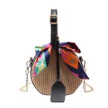 Fashion Round Straw Beach Crossbody Bags for Women Summer Small Female Weaving S - £32.03 GBP