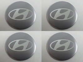 Hyundai 3 - Set of 4 Metal Stickers for Wheel Center Caps Logo Badges Rims  - £19.90 GBP+