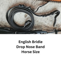 English Hunt Seat Bridle Drop Noseband USED image 2