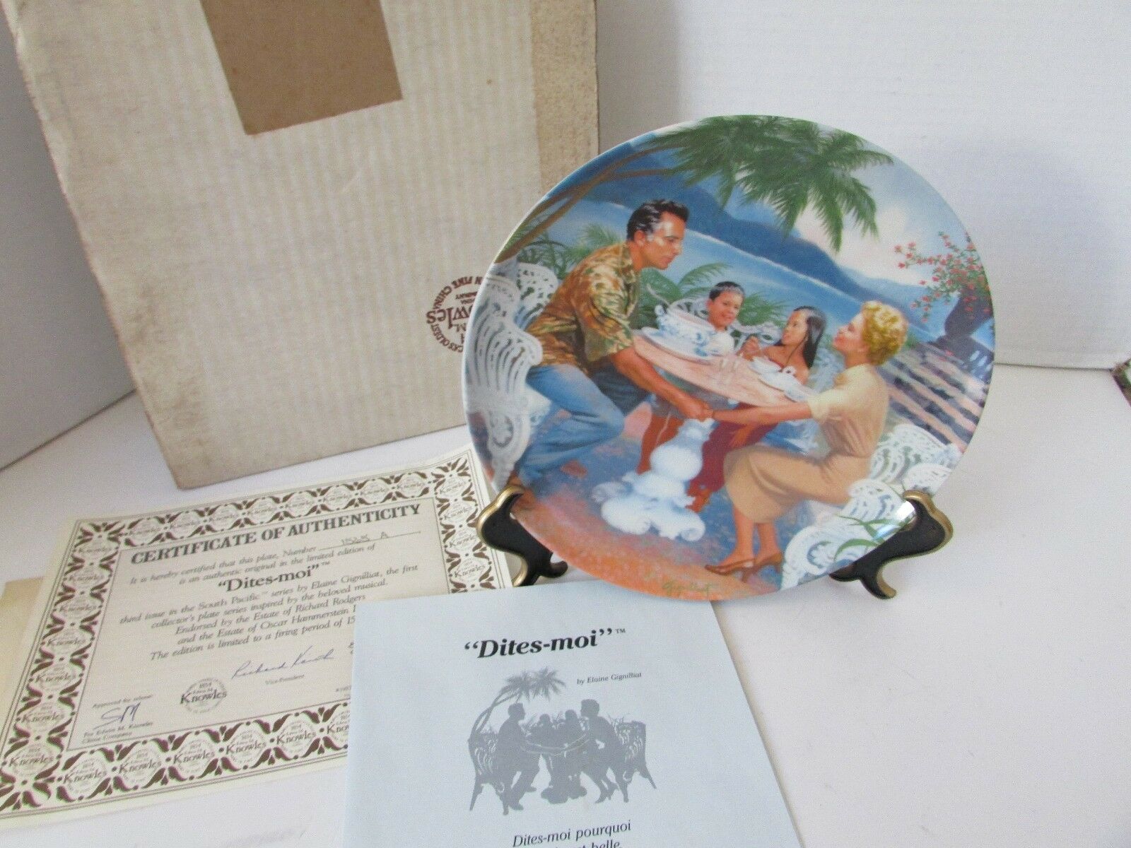 KNOWLES PLATE DITES-MOI SOUTH PACIFIC SERIES 3RD ISSUE LTD ED 1565 COA B... - $3.91