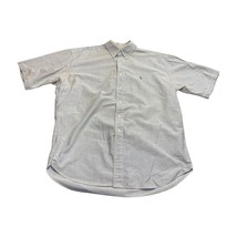 Ralph Lauren Blaire Shirt Men Large Gray/Blue Classic Pleated Button-Dow... - $32.89