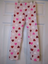 Girls Cat &amp; Jack Pink Red White Hearts Leggings Medium 7/8 - $9.80