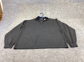 Pronto Uomo Sweater Mens Large 100% Merino Wool 1/4 Zip Pullover - $18.80
